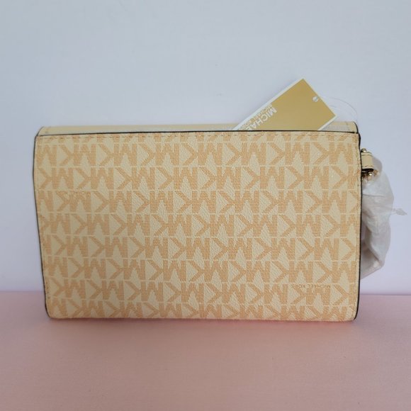 MICHAEL KORS Jet Set Charm Signature Colorblock LG Flap Phone Wristlet/Wallet ⭐ - Picture 6 of 16